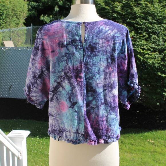 C&C California Tie Dye Short Sleeve Shirt Linen Size Large - Picture 13 of 15